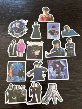 Dark Multicolor Wednesday Sticker Set pack of 15